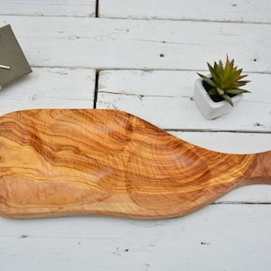 Handcrafted Olive Wood Serving Bowl: Rustic Three Section Plate