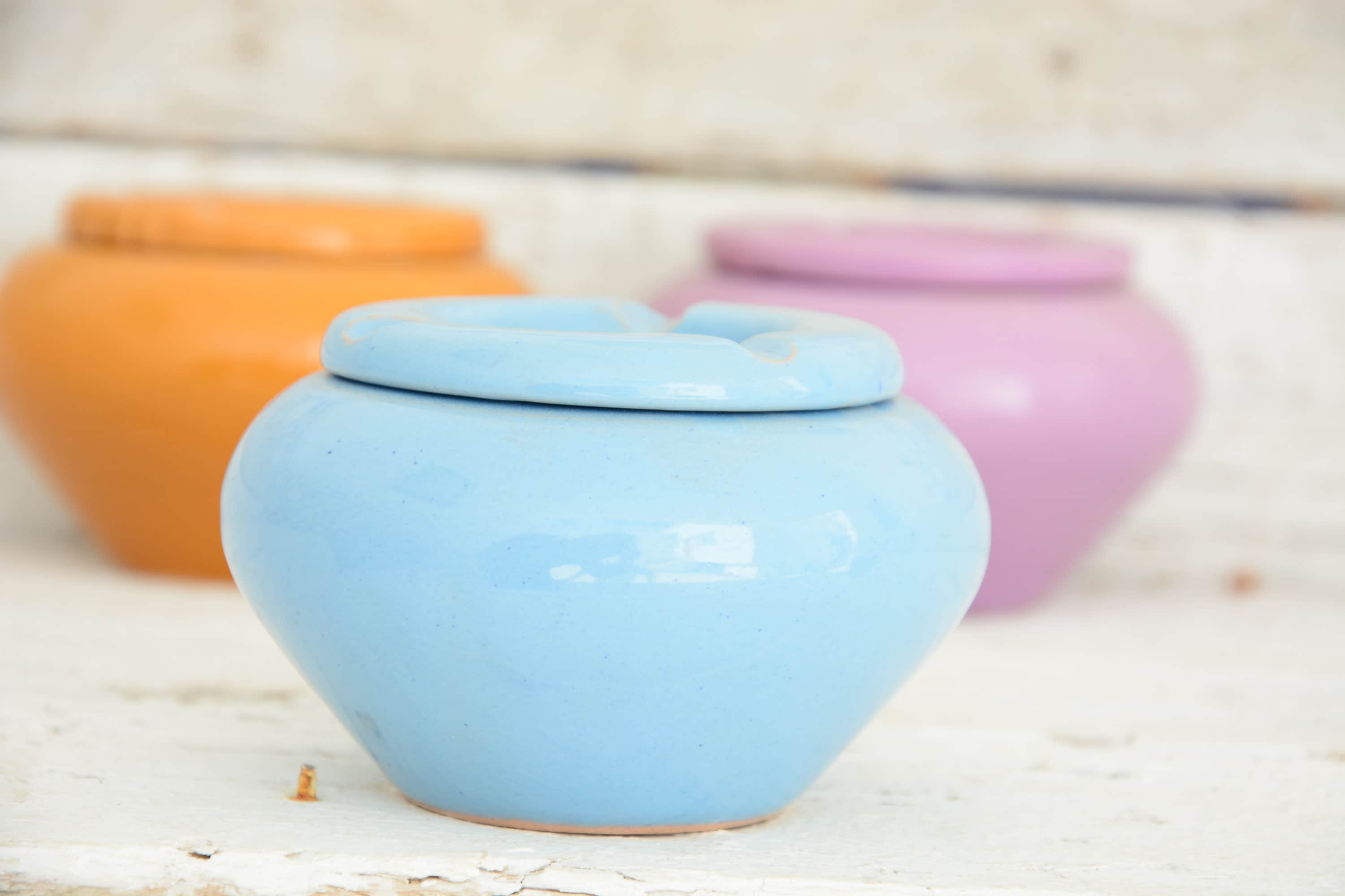 Sky Blue Ceramic Ashtray: Berber Moroccan Decor - Etsy