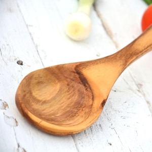 Handmade Eucalyptus Wood Cooking Spoon: Rustic Kitchen Utensil (13 inch)