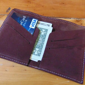 Portafoglio in pelle, portafoglio sottile con tasca frontale in pelle marrone, porta carte di credito, portafoglio in pelle di vacchetta per uomo, portafoglio da viaggio multi-carta