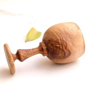 Wooden Communion Cup, Olive Wood Classic Design Goblet Cup Mug