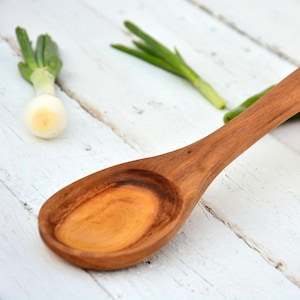 Handmade Eucalyptus Wood Mixing Spoon: Tunisian Kitchen Utensil