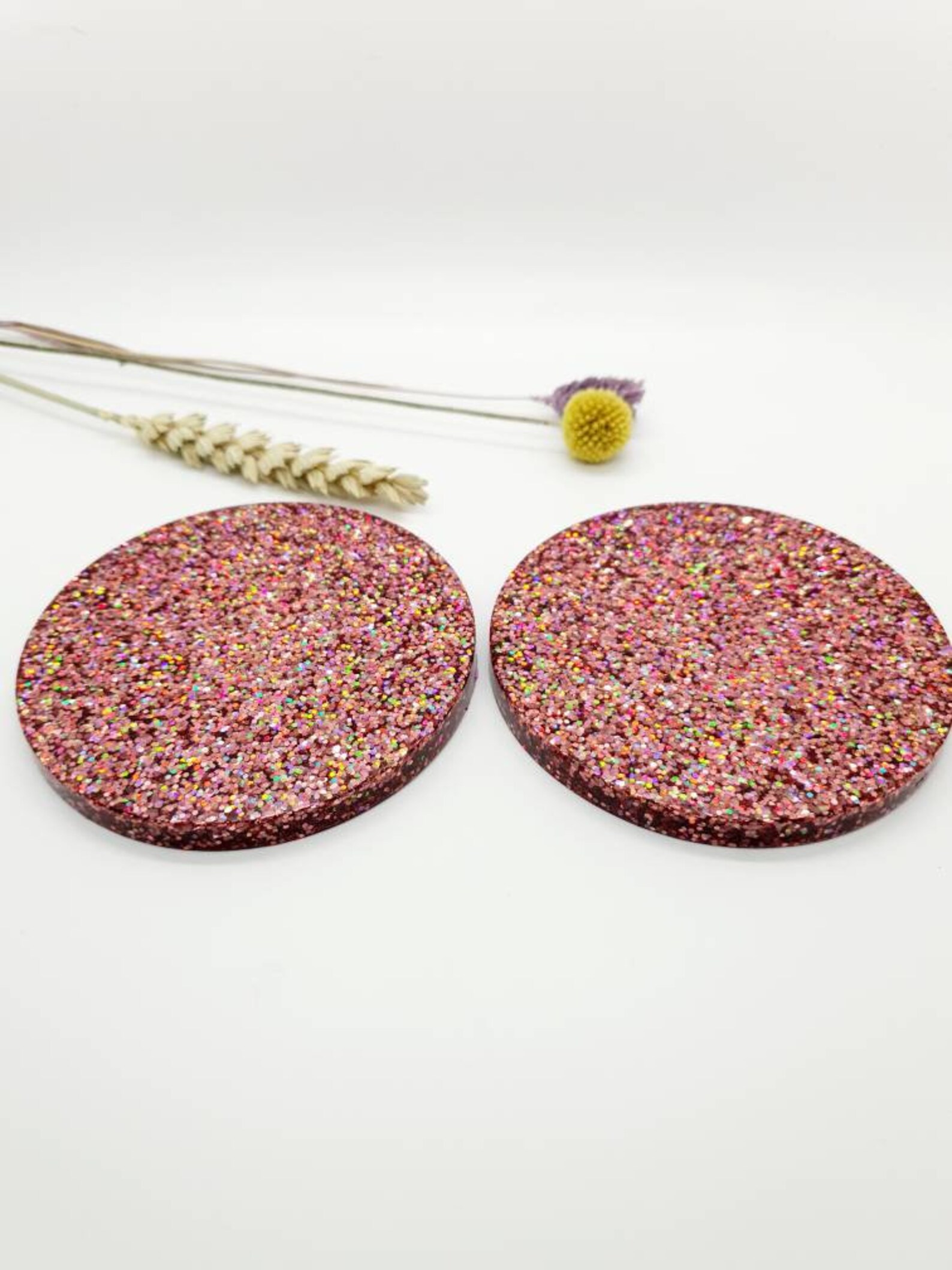 Rose gold glitter coasters Etsy