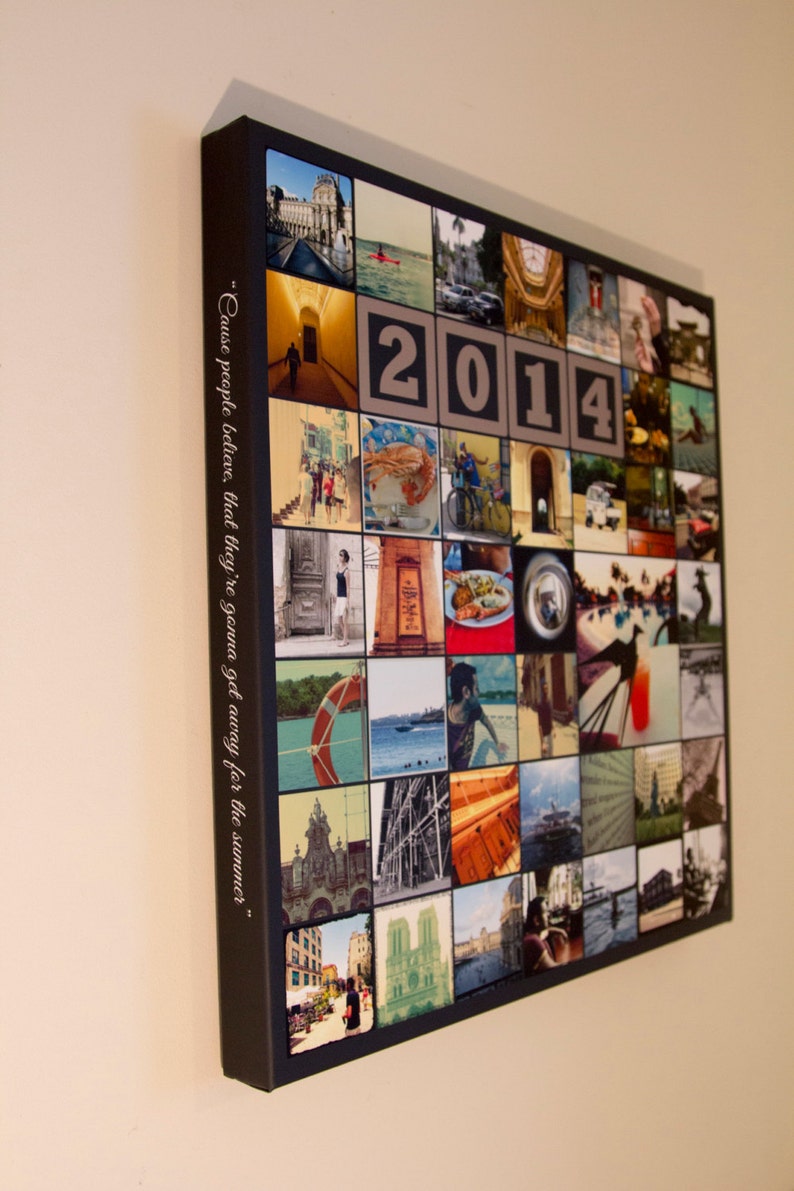 Instagram Collage Canvas Print 20x20 Inches 49 Photos Etsy