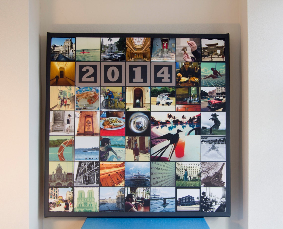 Instagram Collage Canvas Print 20x20 Inches 49 Photos Etsy