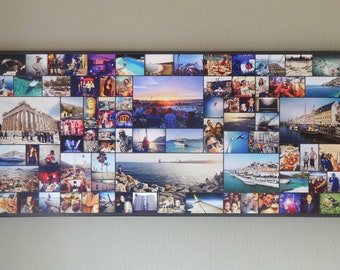 Custom Photo Collage Canvas Print: HD Matte Varnish, Pine Frame