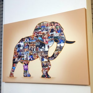 Vormfotocollage: landkaart, plaats of elke vorm collage: geweldige premium fotocollage op canvas
