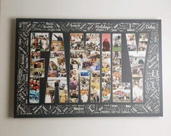 Mothers Day Photo Collage Gift - Name Age 18 21 30 40 50 60 - AMAZING! Personalised with words