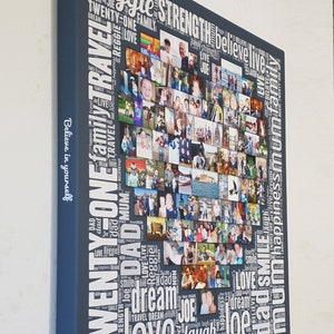Mothers Day Gift | Heart Shape Collage Personalised with words and photos | Mums Gift | Unique Gift for Mum