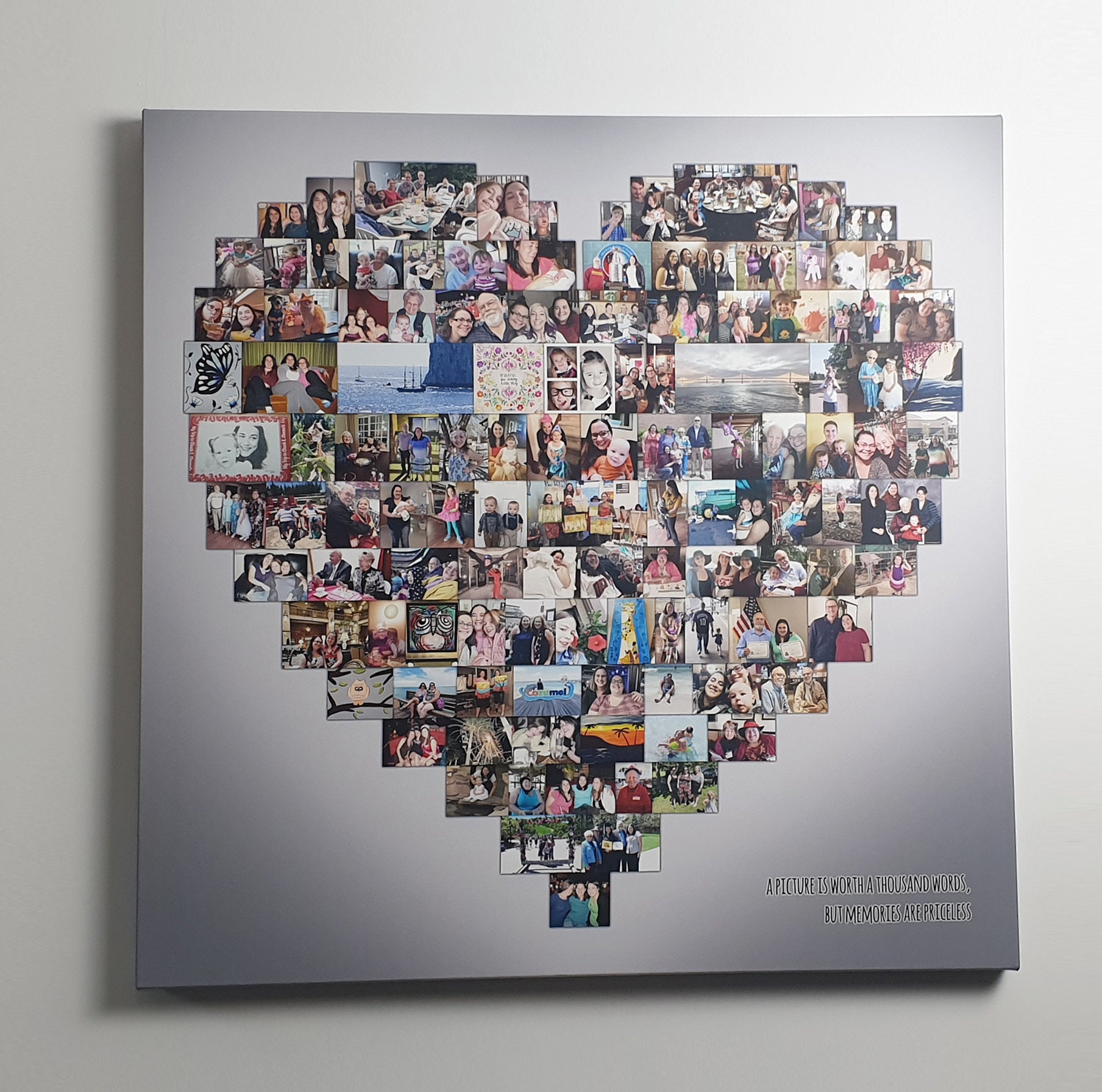 Fotocollage Auf Leinwand Mit Vielen Bildern Collage Leinwand Herz Form Druck bis zu 150 Fotos Premium | Etsy