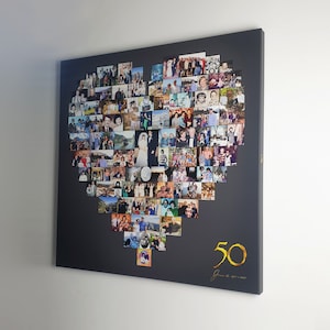 Collage Leinwand Herzform Druck bis zu 150 Fotos Premium Hand Made in UK Bild 10