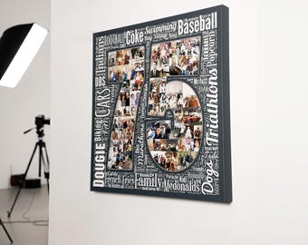 Personalized Christmas Gift | Photo Collage | Word Art Text | Canvas Print | Personalised with words