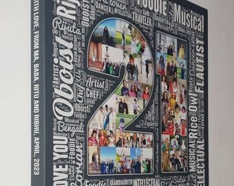 21st Birthday Photo Collage and Word Art Canvas Print- Personalised with words Birthday Gift Her Him Boy Girl Mum Dad
