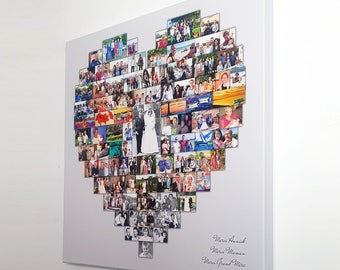Mothers Day Heart Photo Collage Canvas Print: Personalized Mum's Gift