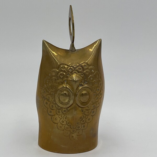 Brass Owl Bell Etsy