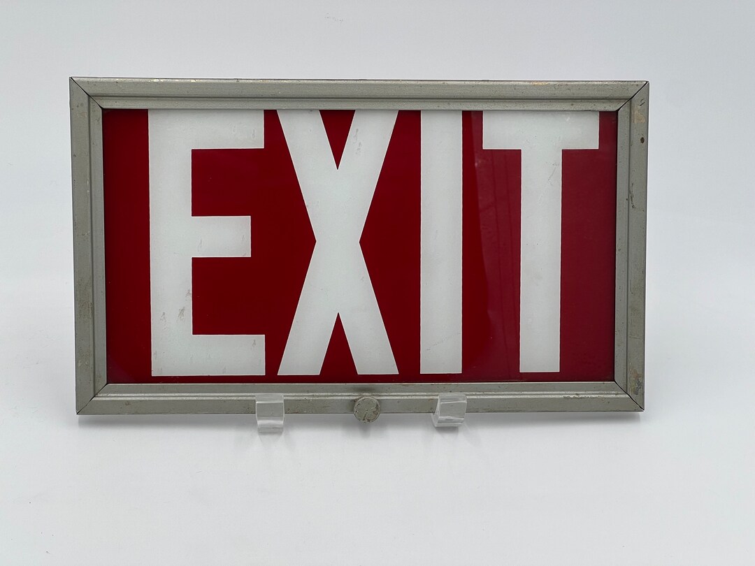 Antique Glass Exit Sign Etsy