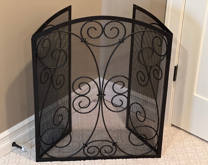 Metal 3panel Fireplace Screen Etsy