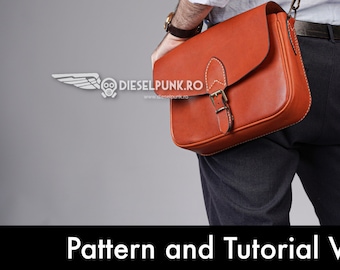Messenger Bag Pattern - Leather Bag Pattern - Leather DIY - Pdf Download - Leather Bag Template - Passepartout Dieselpunk.ro Bag