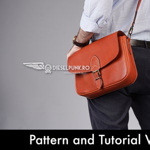 Modèle de sac messager - modèle de sac en cuir - bricolage en cuir - téléchargement pdf - modèle de sac en cuir - sac Passepartout Dieselpunk.ro