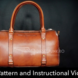 Bag Pattern - Leather DIY - Pdf Download - Weekender Bag - Video Tutorial