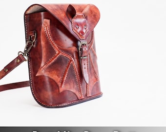 Gothic Bat Wing Leather Crossbody Bag Pattern (PDF Download)