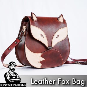 Fox and Raccoon Bag Pattern: Leather Satchel Template (PDF) with Video Tutorial