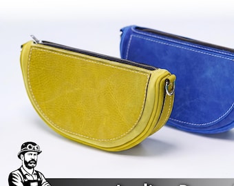 Half Moon Purse Pattern: Leather Bag Template (PDF) with Video Tutorial