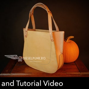 Tote Bag Pattern - Leather DIY - Pdf Download - Leather Bag Pattern - Tote Bag Pattern - Shopping Bag Pattern - Bag Template