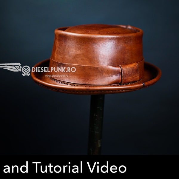 Modèle de chapeau Pork Pie - Modèle de chapeau en cuir - Téléchargement pdf - Tutoriel vidéo