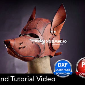 Wolf Pup Dog Mask Pattern - Leather Hood PDF with Tutorial