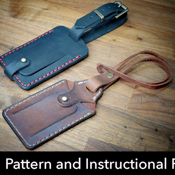 Luggage Tag Pattern - Leather DIY - Pdf Download