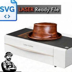 Porkpie Hat SVG DXF for Leathercraft | Laser Cutting Hat Pattern