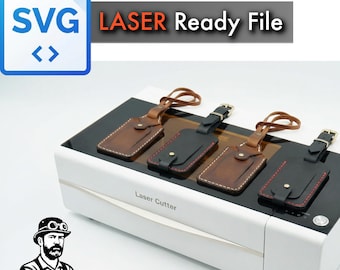 Luggage Tag SVG Laser Cut Template | Leathercraft Travel ID Holder Pattern (Digital Download)