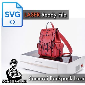 Samurai Backpack SVG DXF for Leathercraft, Laser Cutting Pattern