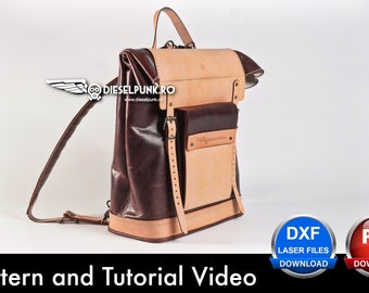Leather Backpack Pattern - Pdf Download - Leather DIY - Backpack Template - Video Tutorial
