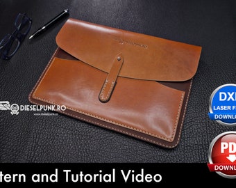 Laptop Cover Pattern - Leather DIY - Pdf Download - MacBook Sleeve Template - Video Tutorial