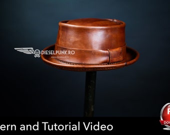 Patrón de sombrero de pastel de cerdo - Patrón de sombrero de cuero - Descargar PDF - Video Tutorial