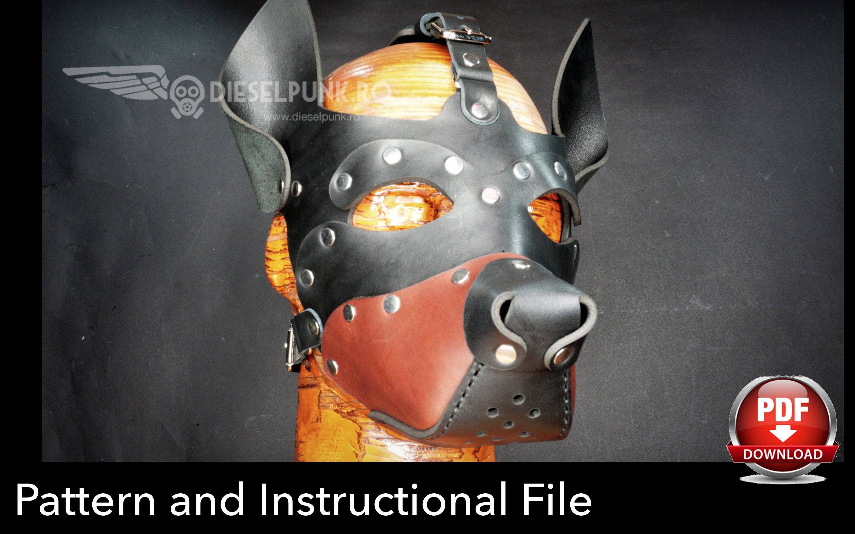 Dog Mask Pattern DIY Mask Pdf Download Pup Hood Pattern Etsy Canada