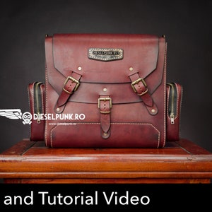 Cartamodello per borsa - Scarica PDF - Fai da te in pelle - Borsa per fotocamera - Video tutorial