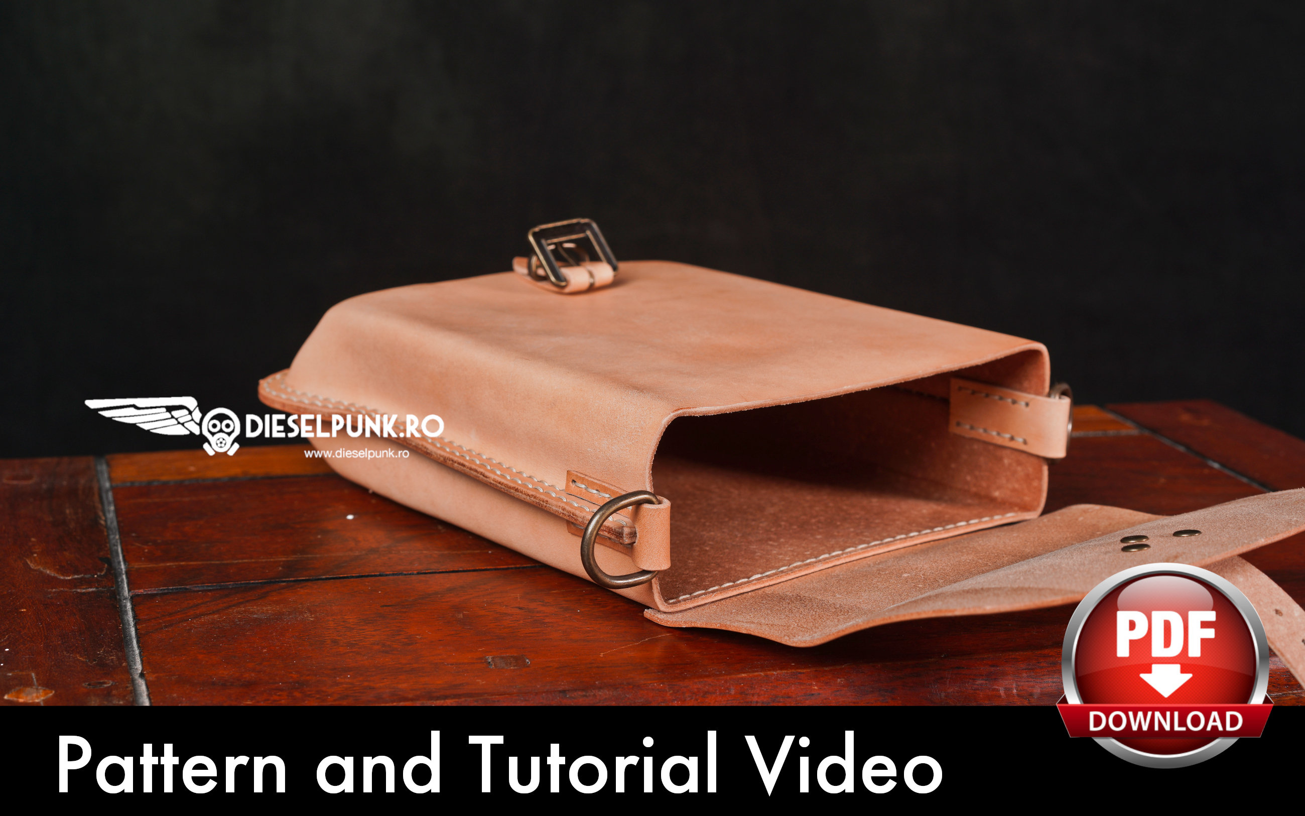 Leather Bag Pattern - Leather DIY - Pdf Download - Messenger Leather Bag Pattern - Leather DIY - Pdf Download - Messenger