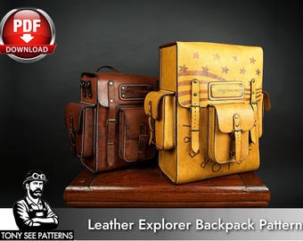 Leather Explorer Backpack Pattern - DIY PDF with Video Tutorial