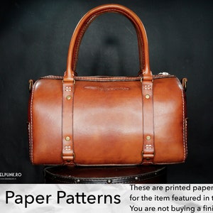 Bag Pattern - Printed Paper Patterns - Leather DIY - Weekender Bag - Video Tutorial