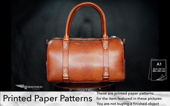 Bag Pattern - Printed Paper Patterns - Leather DIY - Weekender Bag - Video Tutorial