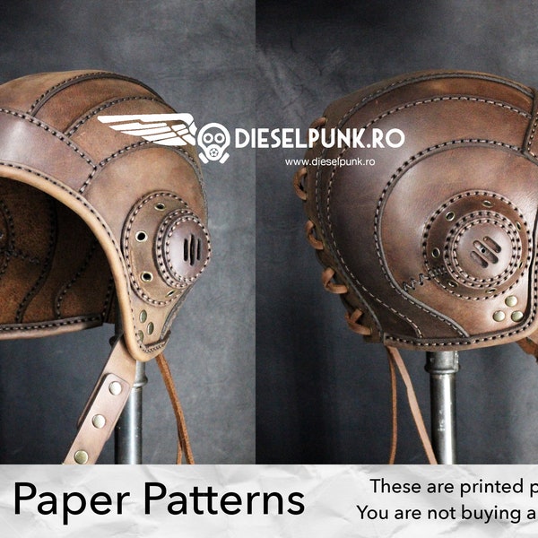 Aviator Cap Pattern - PAPER Pattern - Aviator Hat Leather Template