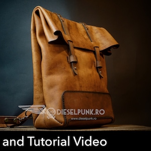 Backpack Pattern - Leather DIY - Pdf Download  - Video Tutorial