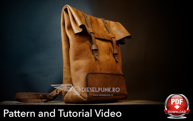 Backpack Pattern - Leather DIY - Pdf Download  - Video Tutorial 
