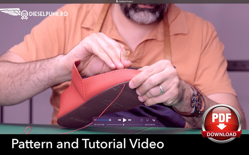 Leather Moccasins Pattern: DIY Loafers Template (PDF) with Video Tutorial image 8