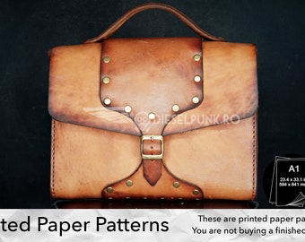 Bag Pattern - Printed PAPER Patterns - Leather DIY - Messenger Bag Pattern - Video Tutorial