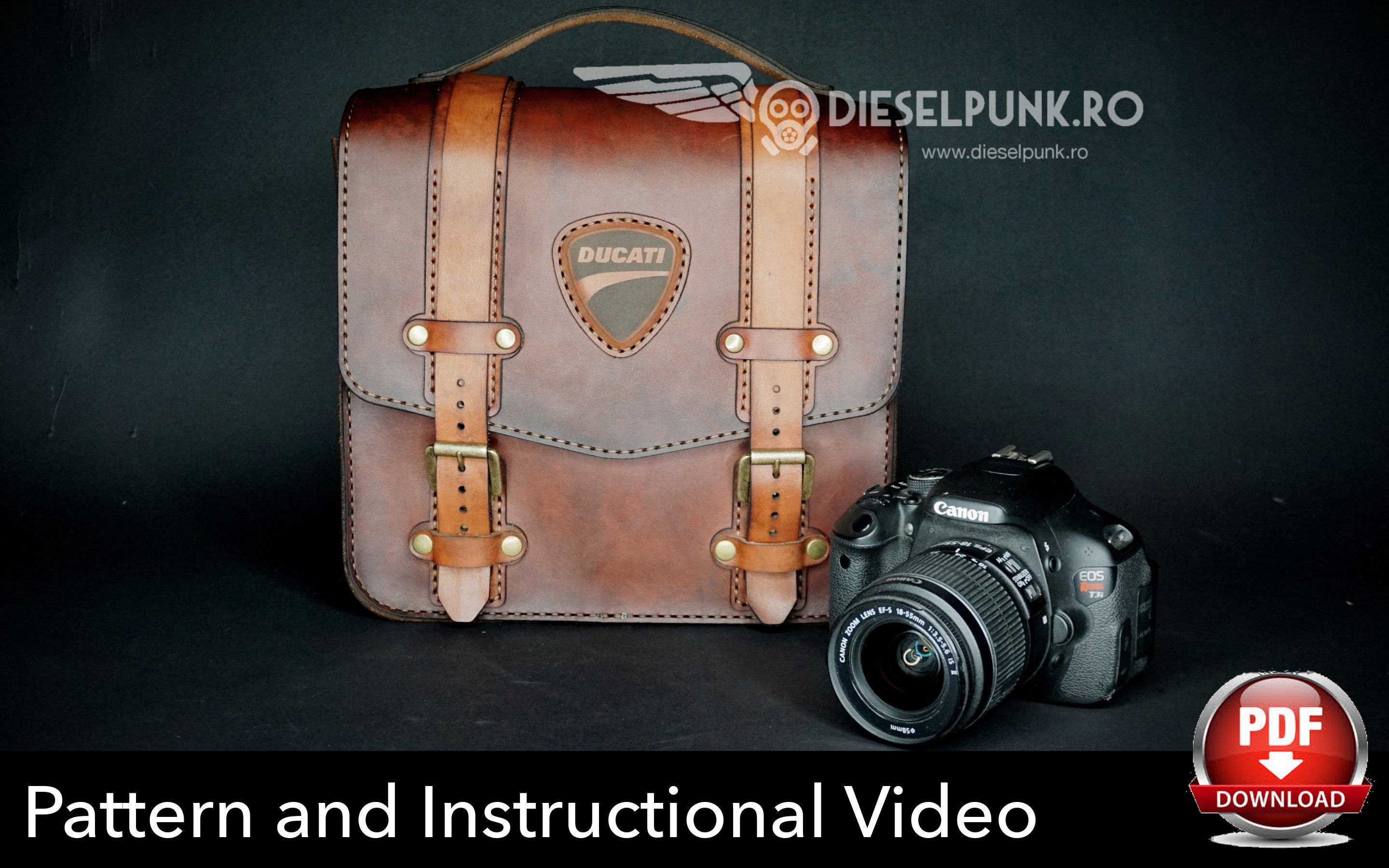 Leather Bag Pattern - Pattern Set - Leather DIY - Pdf Download ...
