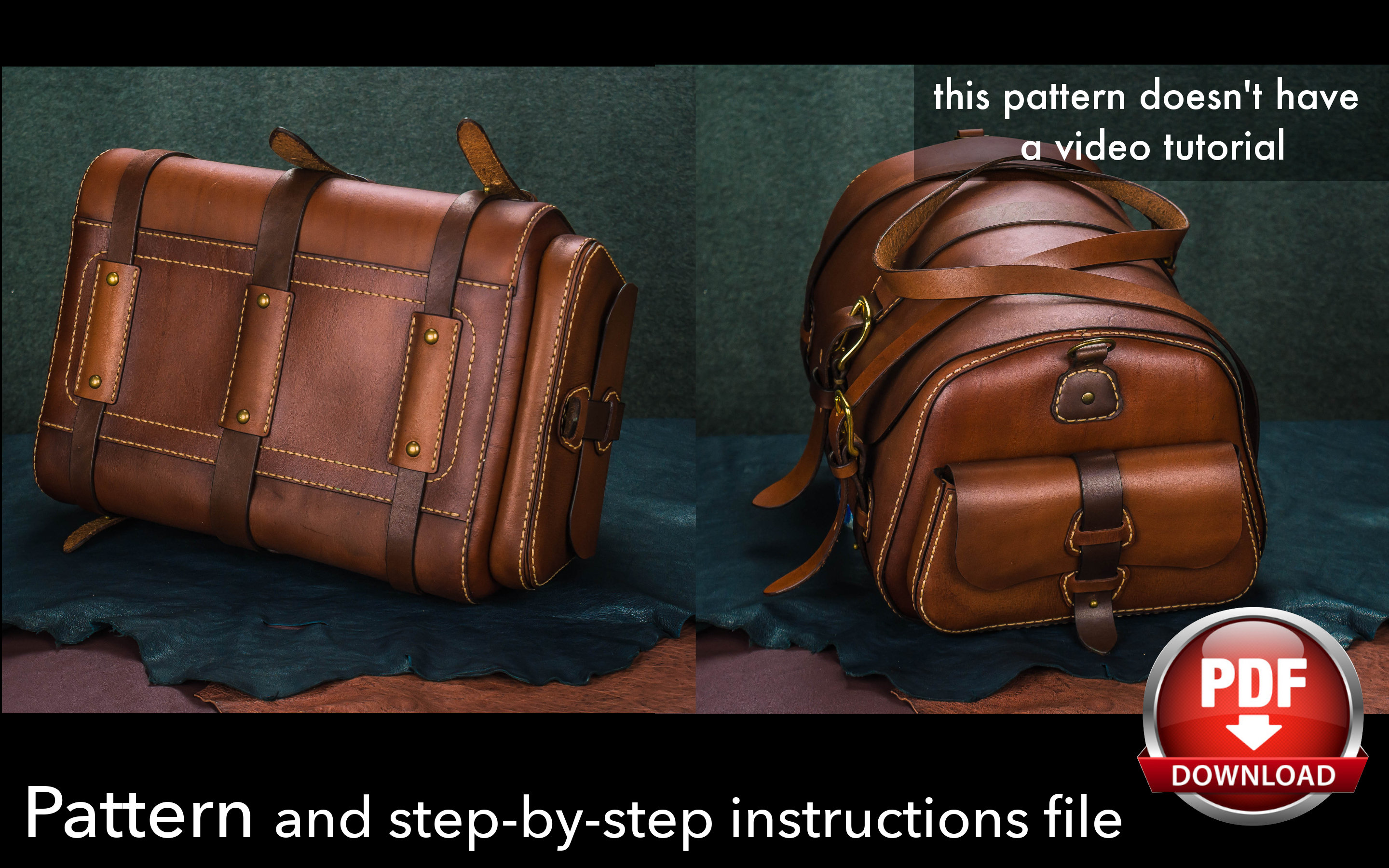 Bag Pattern Leather DIY Pdf Download Carry on Bag Pattern